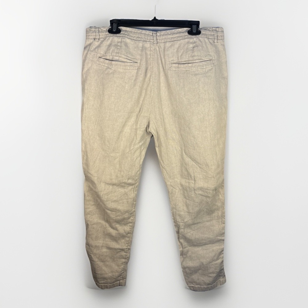 Men's Porter & Ash Linen Blend Pants Men's 36 (36x29.5) Tan Beach Drawstring - Picture 4 of 11